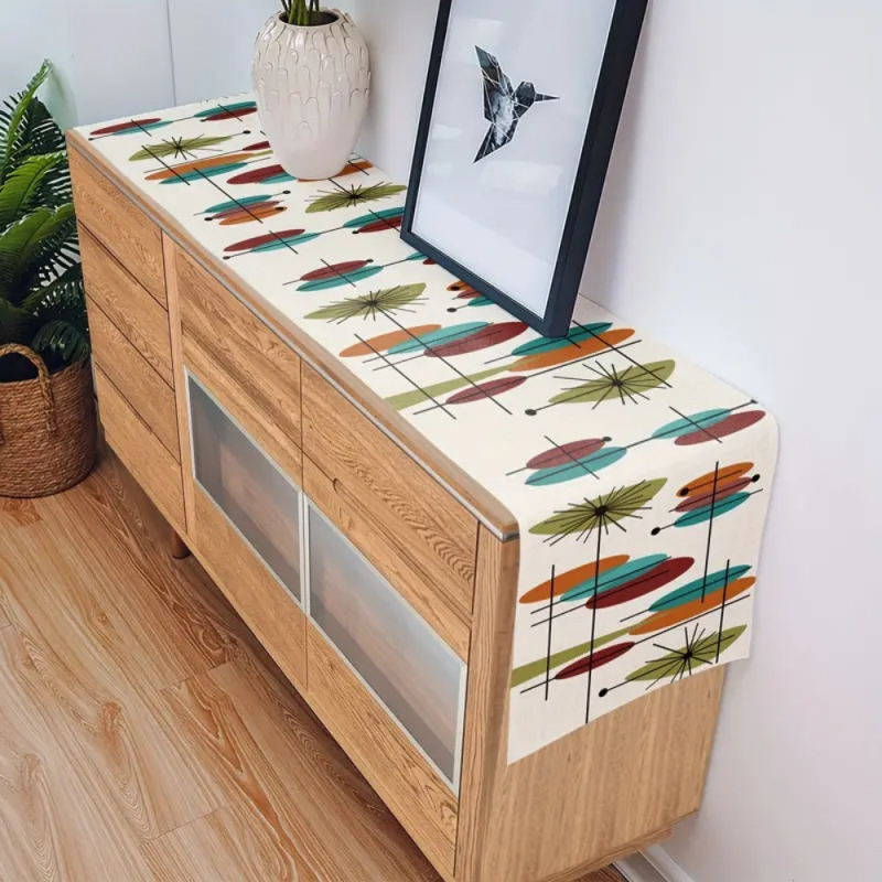 Stalo vėliavėlė, vintažinė, abstrakčių spalvų spausdinimas, restorano salės pokylių dekoravimas, „AliExpress“, „Amazon“, tarpvalstybinė didmeninė prekyba