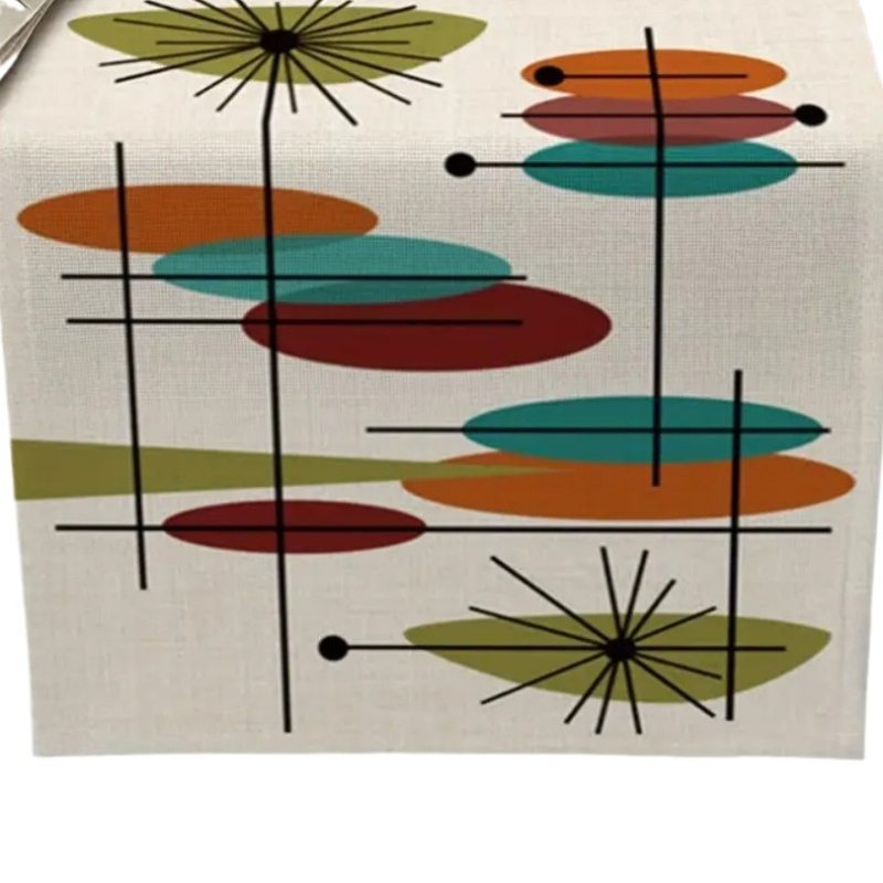 Stalo vėliavėlė, vintažinė, abstrakčių spalvų spausdinimas, restorano salės pokylių dekoravimas, „AliExpress“, „Amazon“, tarpvalstybinė didmeninė prekyba