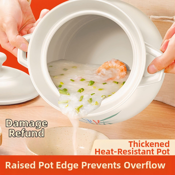 Didelis baltas porcelianinis puodas, atsparus aukštai temperatūrai, tinka dujinėms viryklėms, idealiai tinka vištienai ir mėsai troškinti, košei virti, taip pat didelės talpos sriubai, specialiai sukurtas sausam degimui.