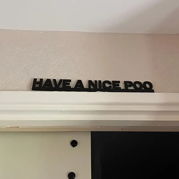 1 placă de ușă la modă „HAVE A NICE POO” (Fă o cacă frumoasă) semn de perete din lemn de înaltă calitate cu raft
