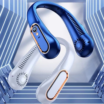 D03 aukštos kokybės įkraunamas penkių greičių skaitmeninis ekranas, kabantis kaklo ventiliatorius, nešiojamas, tylus, itin ilgas baterijos veikimo laikas