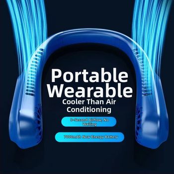 D03 aukštos kokybės įkraunamas penkių greičių skaitmeninis ekranas, kabantis kaklo ventiliatorius, nešiojamas, tylus, itin ilgas baterijos veikimo laikas