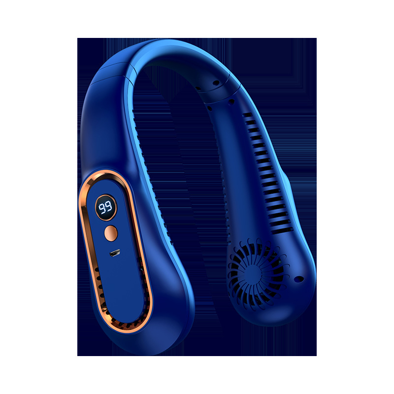 D03 aukštos kokybės įkraunamas penkių greičių skaitmeninis ekranas, kabantis kaklo ventiliatorius, nešiojamas, tylus, itin ilgas baterijos veikimo laikas