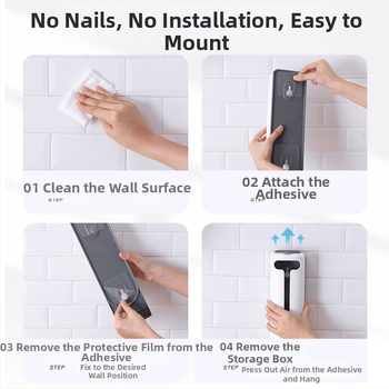 Ράφι αποθήκευσης πλαστικών σακουλών Douyin Kitchen χωρίς τρυπήματα, αφαιρούμενο κουτί αποθήκευσης εσωρούχων οικιακής χρήσης, τοποθετημένο στον τοίχο