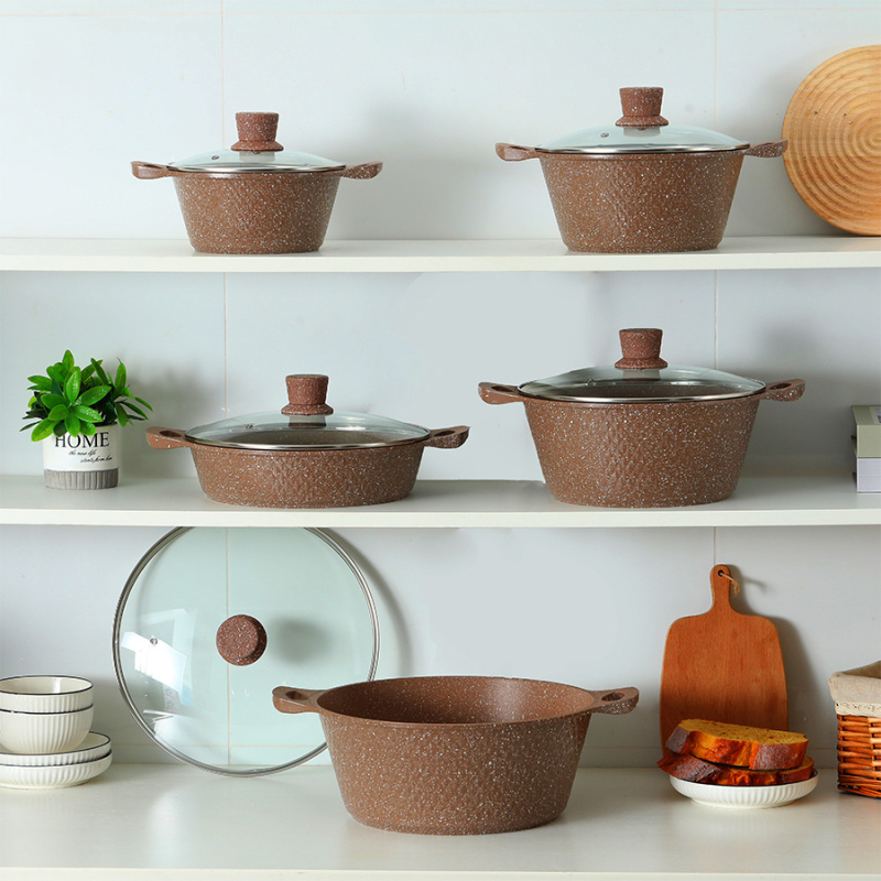 Piiriülene väliskaubandus Maifan kivist alumiiniumist survevalu supipott hautisepann praepann väike telliskivi 10-osaline hulgimüük ühes tükis punane