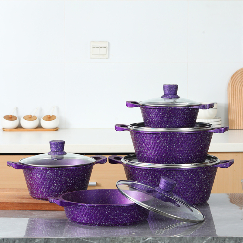 Piiriülene väliskaubandus Maifan kivist alumiiniumist survevalu supipott hautisepann praepann väike telliskivi 10-osaline hulgimüük ühes tükis punane