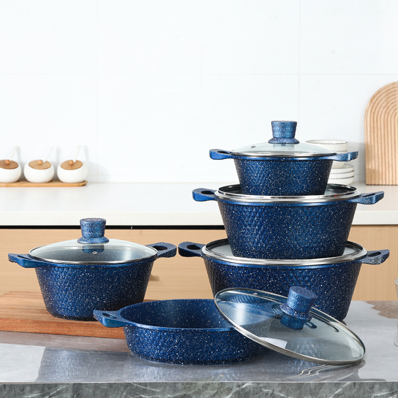 Piiriülene väliskaubandus Maifan kivist alumiiniumist survevalu supipott hautisepann praepann väike telliskivi 10-osaline hulgimüük ühes tükis punane