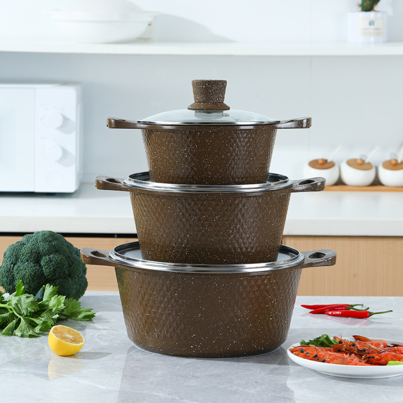 Piiriülene väliskaubandus Maifan kivist alumiiniumist survevalu supipott hautisepann praepann väike telliskivi 10-osaline hulgimüük ühes tükis punane