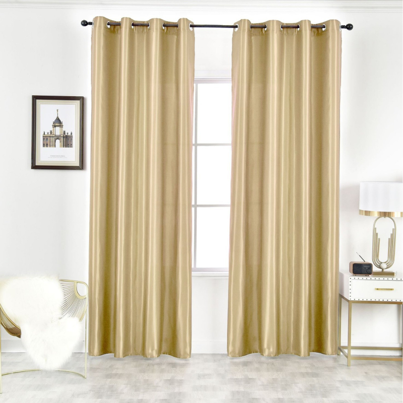 Špeciálne obojstranné lesklé saténové polozatemňovacie záclony s cezhraničným povrchom, tenké saténové záclony s domácou úpravou, záclony v čisto farebných farbách