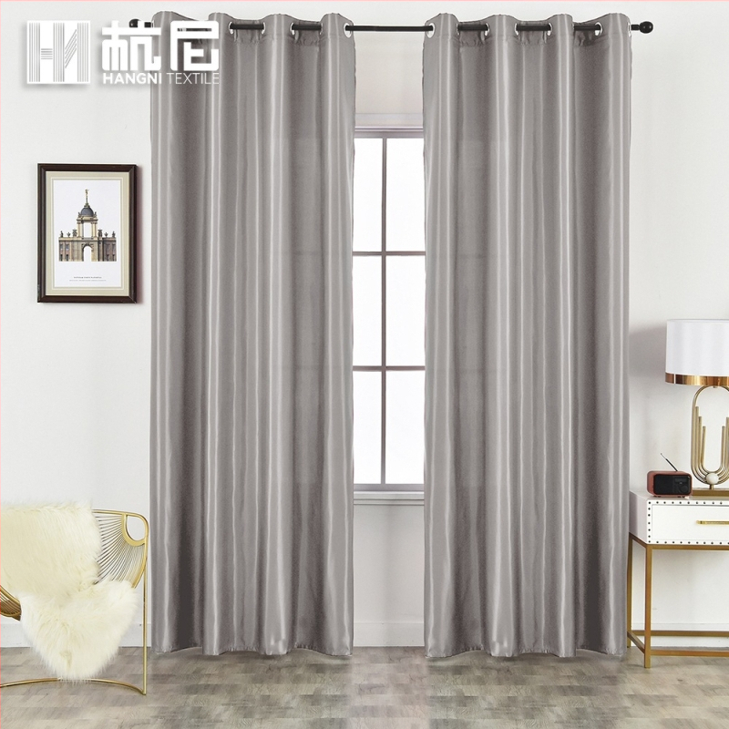 Špeciálne obojstranné lesklé saténové polozatemňovacie záclony s cezhraničným povrchom, tenké saténové záclony s domácou úpravou, záclony v čisto farebných farbách