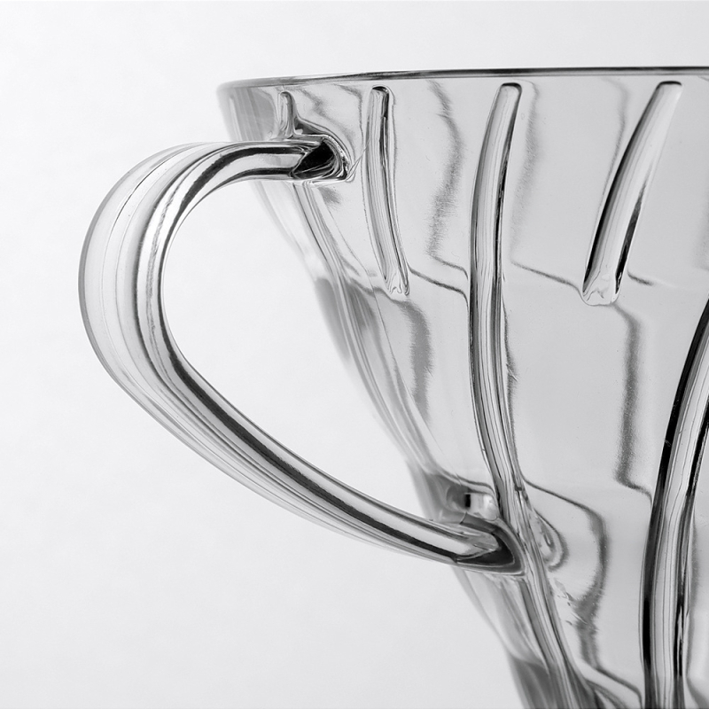 Rankomis plaunamas plastikinis filtras „Cup V60“ tipo „Cup 02“ didelio dydžio filtras, rankomis plaunamas puodas su auselėmis, kavos virimo aparato filtras