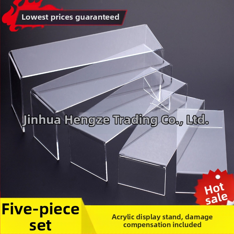 Akrila caurspīdīgs apavu displeja plaukts, kosmētikas rotaslietu plaukts, piecu slāņu apavu turētāja kāpņu displeja aksesuāri