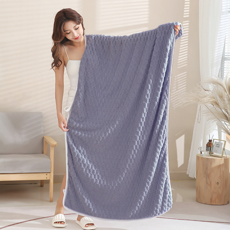 Koralų vilnos debesų grotelių vonios rankšluostis, keturių dalių sugeriantis minkštas vonios rankšluostis, vonios rankšluostis, vonios dušo kepuraitė, didmeninė prekyba