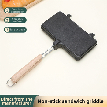 Kahepoolne triibulise mustriga võileivagrill, universaalne kahepoolne steigipann, leiva röstsaia vorm, mittenakkuva kattega pann