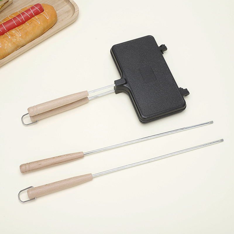 Kahepoolne triibulise mustriga võileivagrill, universaalne kahepoolne steigipann, leiva röstsaia vorm, mittenakkuva kattega pann