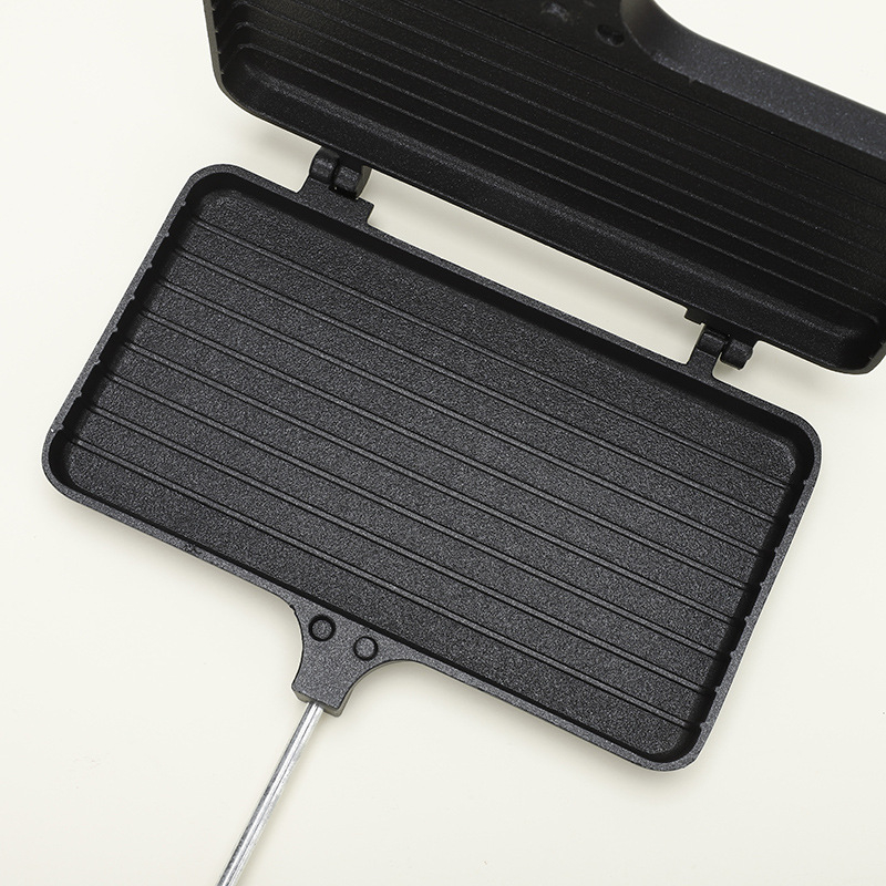 Kahepoolne triibulise mustriga võileivagrill, universaalne kahepoolne steigipann, leiva röstsaia vorm, mittenakkuva kattega pann