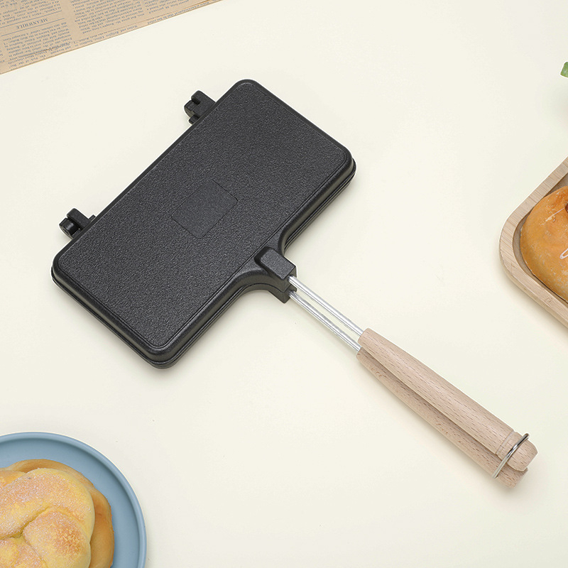 Kahepoolne triibulise mustriga võileivagrill, universaalne kahepoolne steigipann, leiva röstsaia vorm, mittenakkuva kattega pann