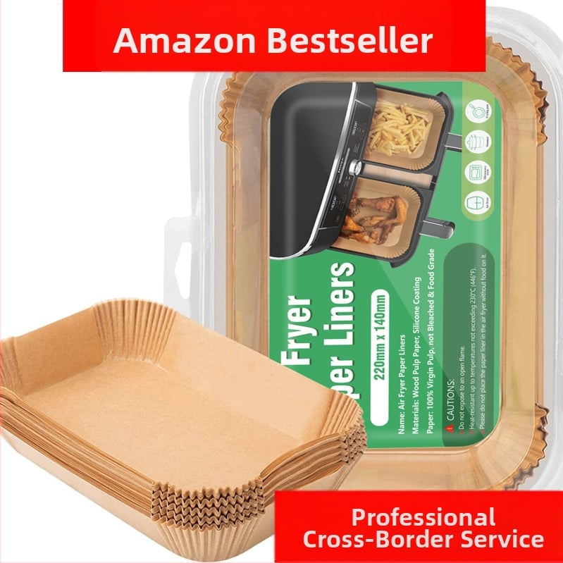 Amazon sprādzienu gaisa fritiera papīrs taisnstūrveida gaisa fritiera papīrs cepšanai silikona eļļas papīrs vienreizējās lietošanas silikona eļļas papīra paplāte