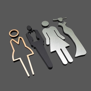 Αυτοκόλλητα οδηγιών μπάνιου, ακρυλικές πινακίδες πόρτας με παχύρρευστο σχέδιο, χρυσά στερεοφωνικά σχέδια, ασημένιες πινακίδες για ανδρικές και γυναικείες τουαλέτες