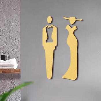 Αυτοκόλλητα οδηγιών μπάνιου, ακρυλικές πινακίδες πόρτας με παχύρρευστο σχέδιο, χρυσά στερεοφωνικά σχέδια, ασημένιες πινακίδες για ανδρικές και γυναικείες τουαλέτες