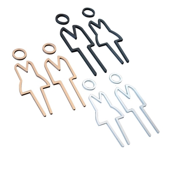 Αυτοκόλλητα οδηγιών μπάνιου, ακρυλικές πινακίδες πόρτας με παχύρρευστο σχέδιο, χρυσά στερεοφωνικά σχέδια, ασημένιες πινακίδες για ανδρικές και γυναικείες τουαλέτες