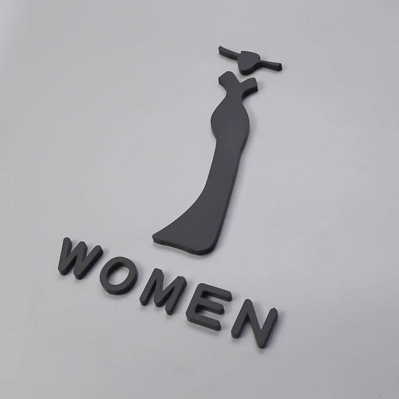 Αυτοκόλλητα οδηγιών μπάνιου, ακρυλικές πινακίδες πόρτας με παχύρρευστο σχέδιο, χρυσά στερεοφωνικά σχέδια, ασημένιες πινακίδες για ανδρικές και γυναικείες τουαλέτες