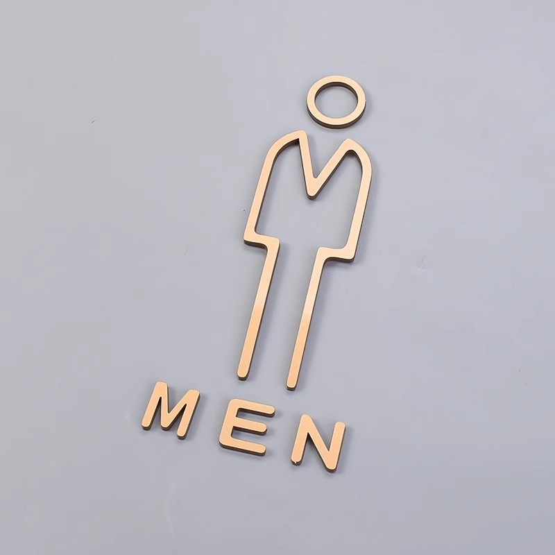 Αυτοκόλλητα οδηγιών μπάνιου, ακρυλικές πινακίδες πόρτας με παχύρρευστο σχέδιο, χρυσά στερεοφωνικά σχέδια, ασημένιες πινακίδες για ανδρικές και γυναικείες τουαλέτες