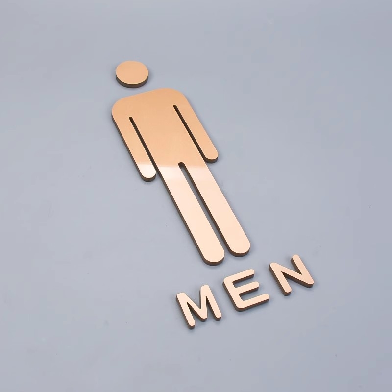 Αυτοκόλλητα οδηγιών μπάνιου, ακρυλικές πινακίδες πόρτας με παχύρρευστο σχέδιο, χρυσά στερεοφωνικά σχέδια, ασημένιες πινακίδες για ανδρικές και γυναικείες τουαλέτες