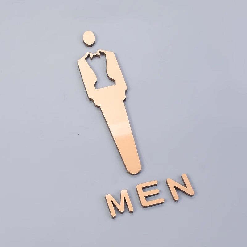 Αυτοκόλλητα οδηγιών μπάνιου, ακρυλικές πινακίδες πόρτας με παχύρρευστο σχέδιο, χρυσά στερεοφωνικά σχέδια, ασημένιες πινακίδες για ανδρικές και γυναικείες τουαλέτες