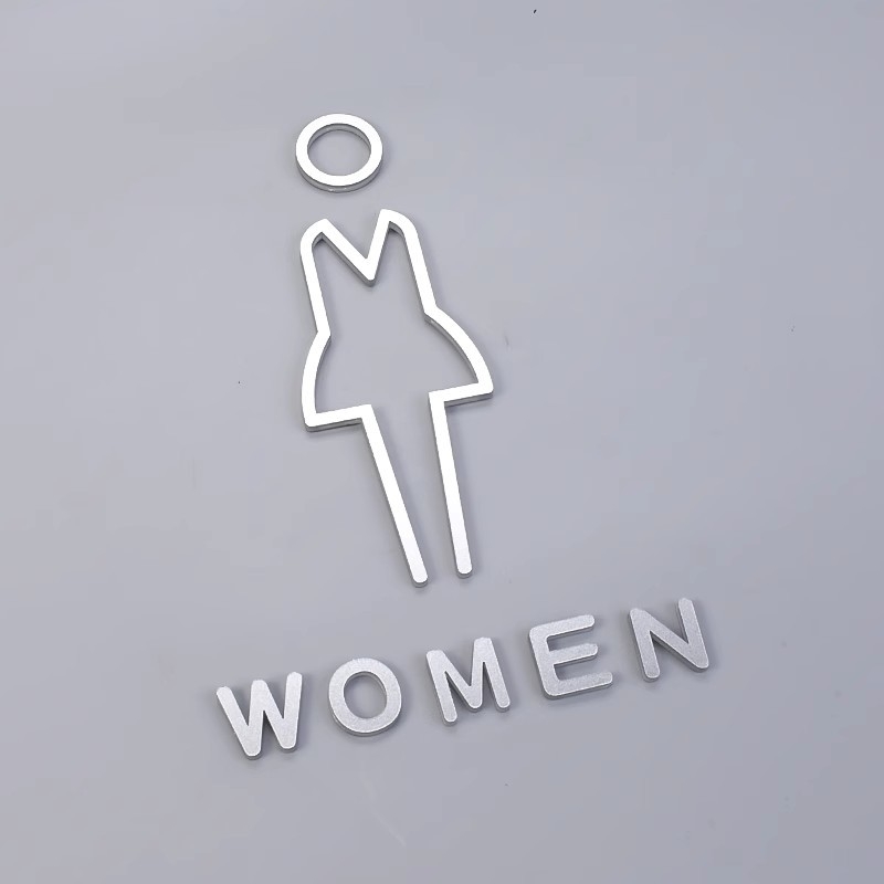 Αυτοκόλλητα οδηγιών μπάνιου, ακρυλικές πινακίδες πόρτας με παχύρρευστο σχέδιο, χρυσά στερεοφωνικά σχέδια, ασημένιες πινακίδες για ανδρικές και γυναικείες τουαλέτες