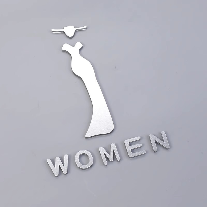 Αυτοκόλλητα οδηγιών μπάνιου, ακρυλικές πινακίδες πόρτας με παχύρρευστο σχέδιο, χρυσά στερεοφωνικά σχέδια, ασημένιες πινακίδες για ανδρικές και γυναικείες τουαλέτες