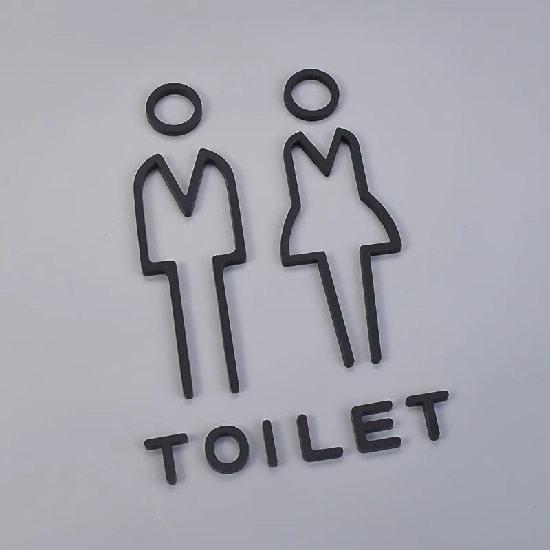 Αυτοκόλλητα οδηγιών μπάνιου, ακρυλικές πινακίδες πόρτας με παχύρρευστο σχέδιο, χρυσά στερεοφωνικά σχέδια, ασημένιες πινακίδες για ανδρικές και γυναικείες τουαλέτες