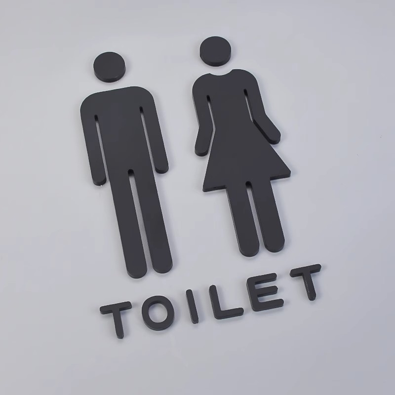 Αυτοκόλλητα οδηγιών μπάνιου, ακρυλικές πινακίδες πόρτας με παχύρρευστο σχέδιο, χρυσά στερεοφωνικά σχέδια, ασημένιες πινακίδες για ανδρικές και γυναικείες τουαλέτες