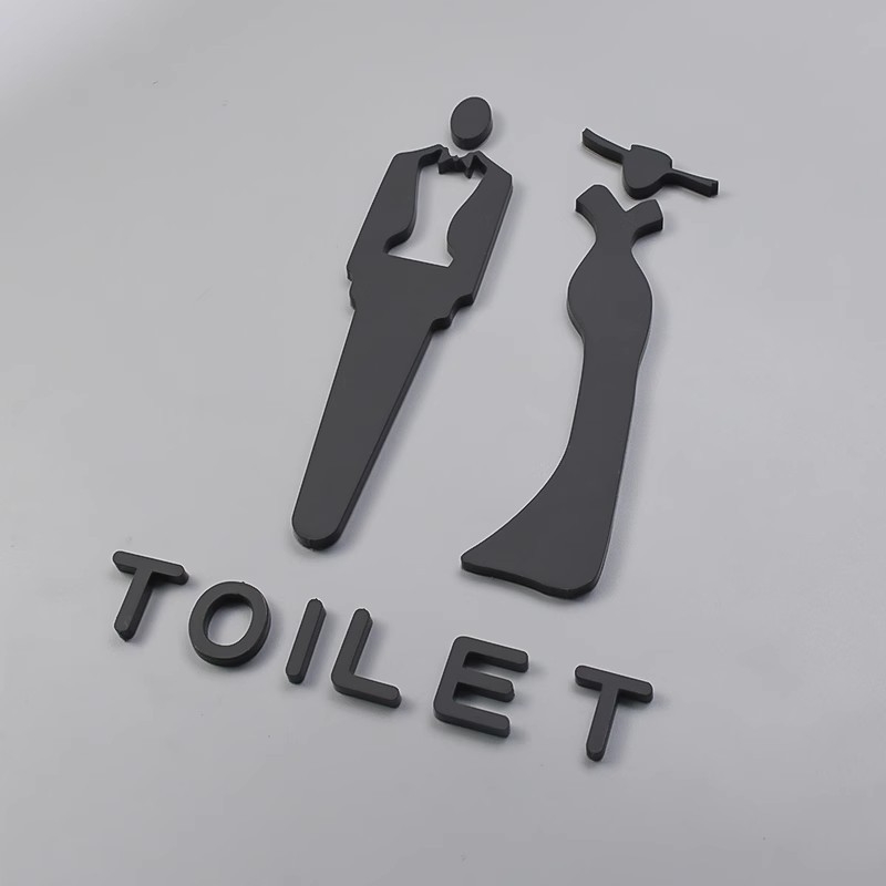 Αυτοκόλλητα οδηγιών μπάνιου, ακρυλικές πινακίδες πόρτας με παχύρρευστο σχέδιο, χρυσά στερεοφωνικά σχέδια, ασημένιες πινακίδες για ανδρικές και γυναικείες τουαλέτες