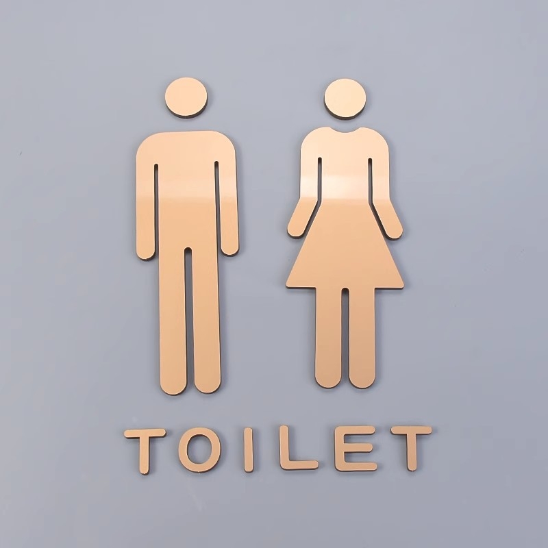 Αυτοκόλλητα οδηγιών μπάνιου, ακρυλικές πινακίδες πόρτας με παχύρρευστο σχέδιο, χρυσά στερεοφωνικά σχέδια, ασημένιες πινακίδες για ανδρικές και γυναικείες τουαλέτες