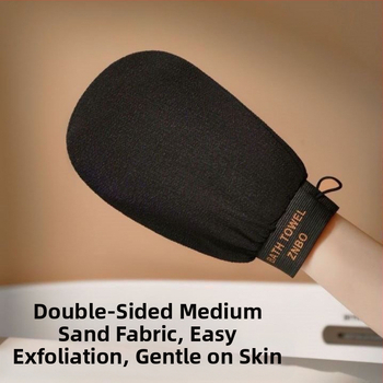 Šveičiamoji pirštinė, vieno sluoksnio, vidutinio smėlio, nedirginanti odos, namų apyvokos reikmėms, vyrams ir moterims, plono stiliaus, negyvos odos šalinimas, stiprus šveitimo maudymosi įrankis, rankų pirštinė