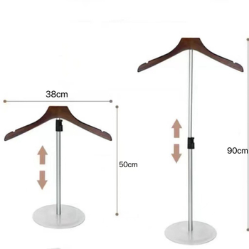 Jauns teleskopisks T-kreklu displeja plaukts mēteļu pakaramais izstādes krekls T-veida plaukts apģērbu veikals T-veida plaukts pieaugušajiem