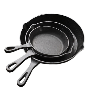 Ketaus keptuvė kepsniams, trijų dalių neapdorotos keptuvės rinkinys, stora keptuvė su nepridegančia danga dujinei indukcinei viryklei