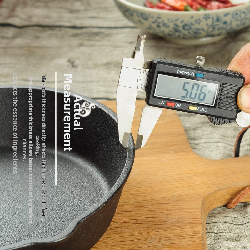 Чугунен тиган за пържоли, комплект от три части без покритие, удебелен незалепващ тиган за газова индукционна печка