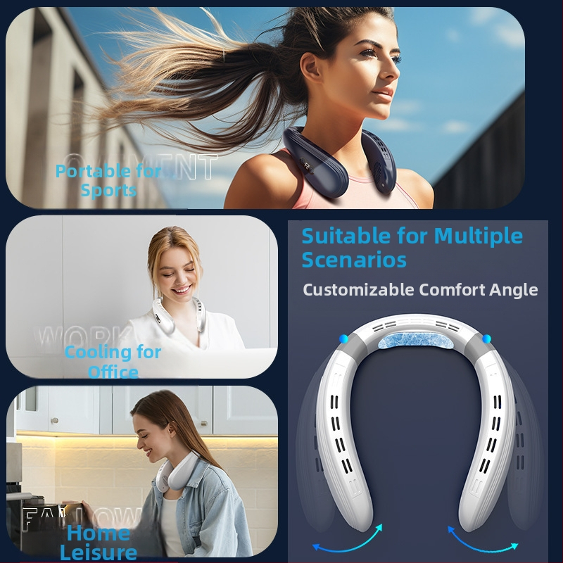 K11 Nový závesný ventilátor na chladenie krku, prenosný USB závesný ventilátor na klimatizáciu bez lopatiek