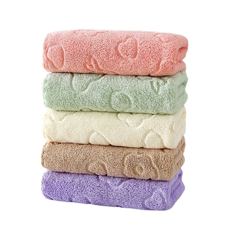 Prosop de față cu cap de urs în relief, prosop moale și absorbant pentru uz casnic, prosop de față pentru adulți, prosop din fleece coral, en-gros