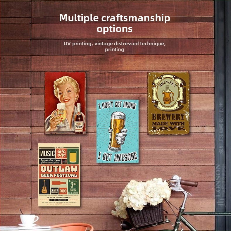 Винтидж калаена живопис бар KTV декоративен стенопис на едро офсетов печат UV печат обработка Amazon AliExpress трансгранично