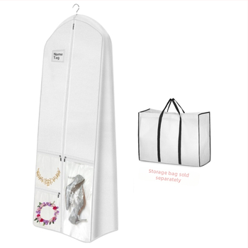 Piiriülene pulmakleidi ja ülikonna hoiukott tolmu- ja niiskuskindlast lausriidest koos käekoti hoiukoti seeliku tolmukattega