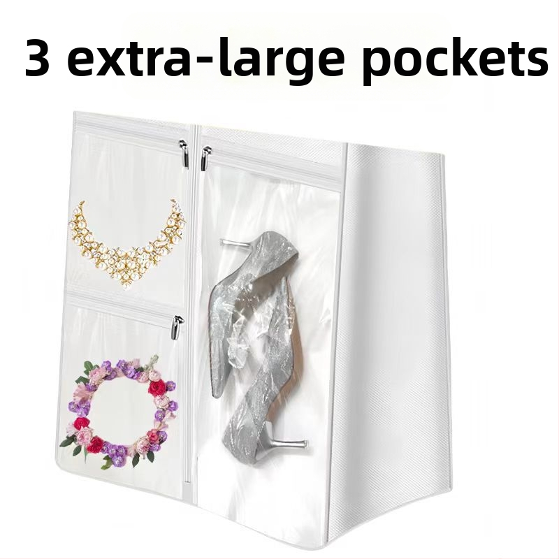 Чанта за съхранение на сватбени рокли от трансграничен произход, прахоустойчива и влагоустойчива, нетъкан текстил с чанта за съхранение на чанта, калъф за пола и прах