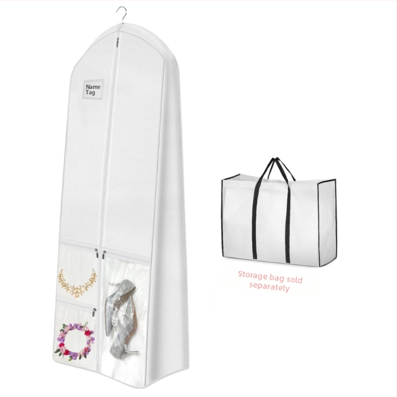 Чанта за съхранение на сватбени рокли от трансграничен произход, прахоустойчива и влагоустойчива, нетъкан текстил с чанта за съхранение на чанта, калъф за пола и прах