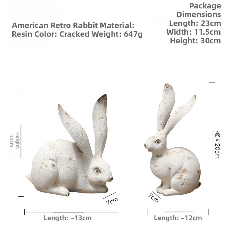 Amerikai vidéki antik antik lövöldözős kellékek kert udvar szimuláció gyapjú érzés hosszú fül nyúl dekoráció díszek