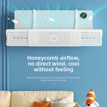 2024 m. oro kondicionieriaus vėjo deflektorius, apsaugantis nuo tiesioginio pūtimo, trijų viename ištraukiamas, mėnulio formos, prie sienos tvirtinamas vėjo deflektorius