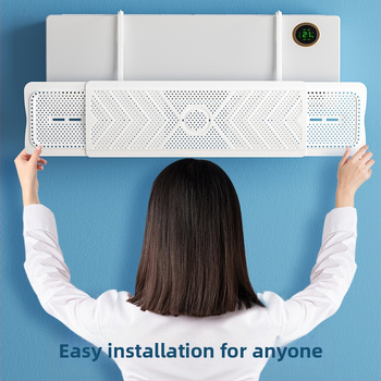 2024 m. oro kondicionieriaus vėjo deflektorius, apsaugantis nuo tiesioginio pūtimo, trijų viename ištraukiamas, mėnulio formos, prie sienos tvirtinamas vėjo deflektorius