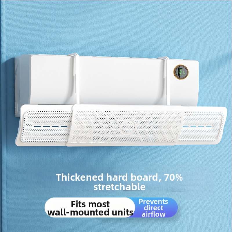 2024 m. oro kondicionieriaus vėjo deflektorius, apsaugantis nuo tiesioginio pūtimo, trijų viename ištraukiamas, mėnulio formos, prie sienos tvirtinamas vėjo deflektorius