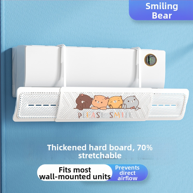 2024 m. oro kondicionieriaus vėjo deflektorius, apsaugantis nuo tiesioginio pūtimo, trijų viename ištraukiamas, mėnulio formos, prie sienos tvirtinamas vėjo deflektorius